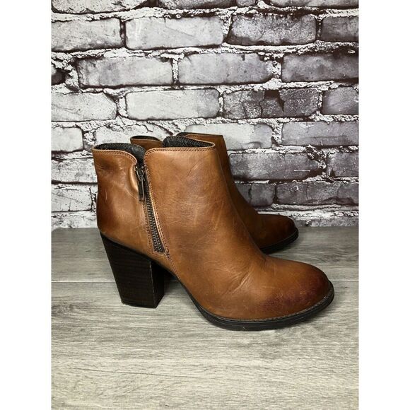 Krbonell Brown Ankle Double Sided Zipper Heeled Booties Boots Women Sz 9M US/40 - Picture 12 of 16